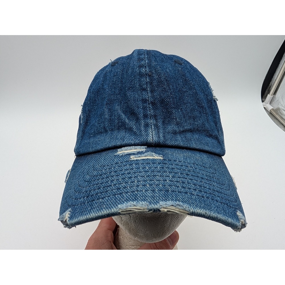 KBETHOS Vintage Distressed Denim Baseball Cap Dark Wash Adjustable Hat